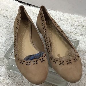 MMK Thalia tan suede ballet flats
